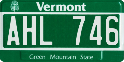VT license plate AHL746