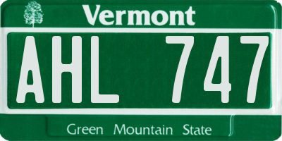 VT license plate AHL747