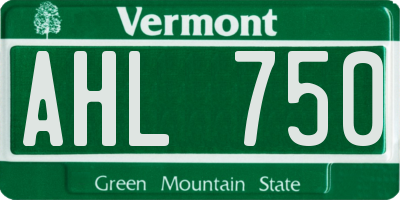 VT license plate AHL750