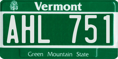VT license plate AHL751