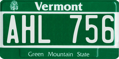 VT license plate AHL756