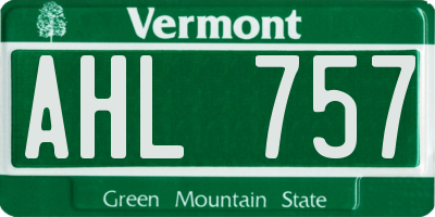 VT license plate AHL757