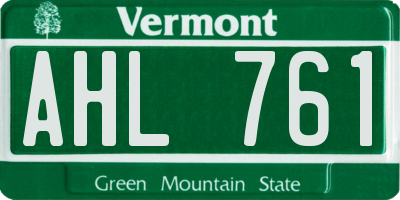 VT license plate AHL761