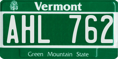VT license plate AHL762