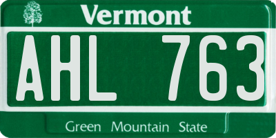 VT license plate AHL763