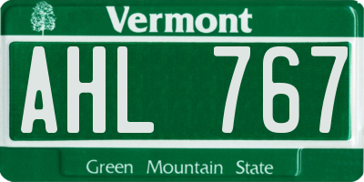 VT license plate AHL767