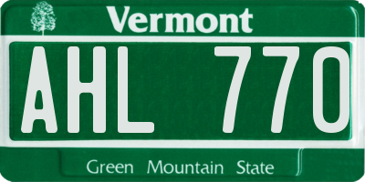 VT license plate AHL770