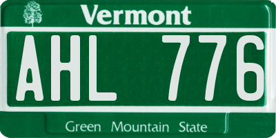 VT license plate AHL776