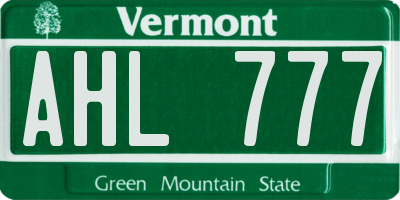 VT license plate AHL777