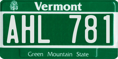 VT license plate AHL781