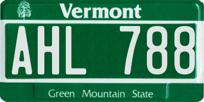 VT license plate AHL788