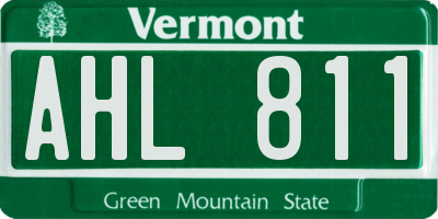VT license plate AHL811