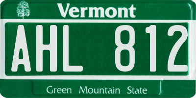 VT license plate AHL812