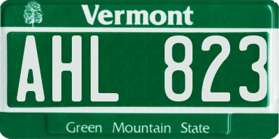 VT license plate AHL823