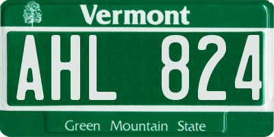 VT license plate AHL824