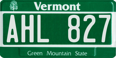 VT license plate AHL827