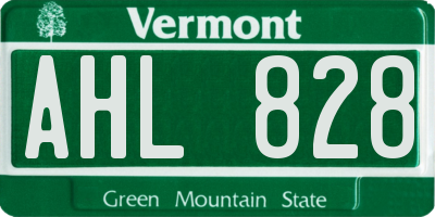 VT license plate AHL828