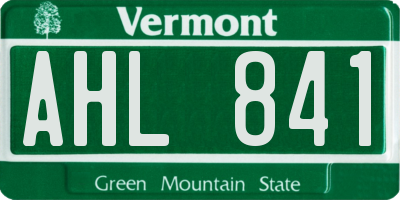 VT license plate AHL841