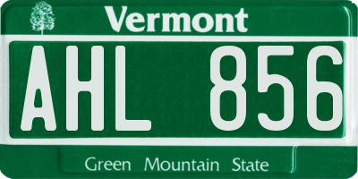 VT license plate AHL856