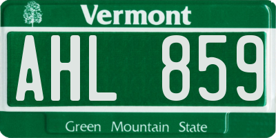 VT license plate AHL859