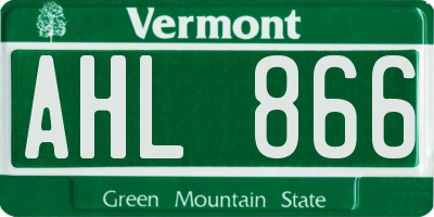 VT license plate AHL866