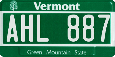 VT license plate AHL887