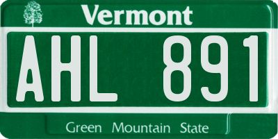 VT license plate AHL891