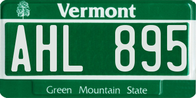 VT license plate AHL895