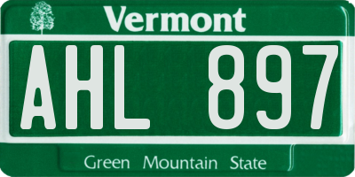 VT license plate AHL897
