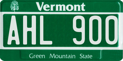 VT license plate AHL900