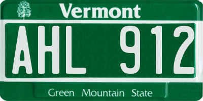 VT license plate AHL912