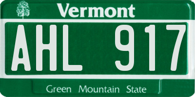 VT license plate AHL917