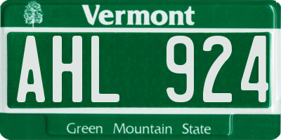 VT license plate AHL924