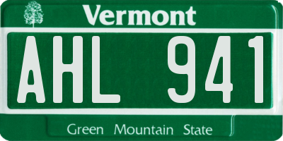 VT license plate AHL941