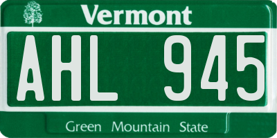 VT license plate AHL945