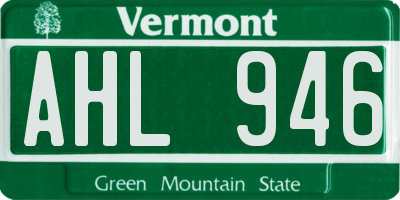 VT license plate AHL946