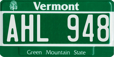 VT license plate AHL948