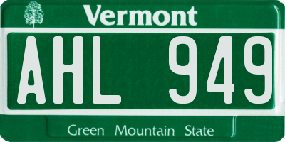 VT license plate AHL949