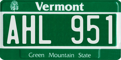 VT license plate AHL951