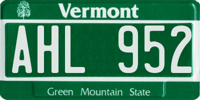 VT license plate AHL952