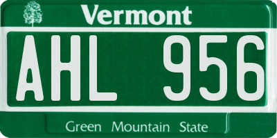VT license plate AHL956