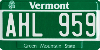 VT license plate AHL959