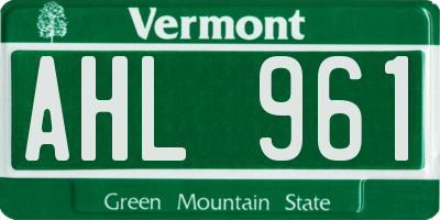 VT license plate AHL961