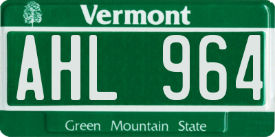 VT license plate AHL964