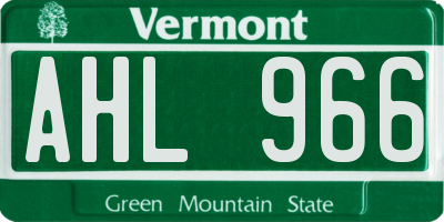 VT license plate AHL966