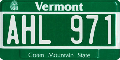 VT license plate AHL971