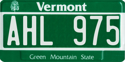 VT license plate AHL975