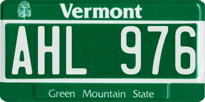 VT license plate AHL976