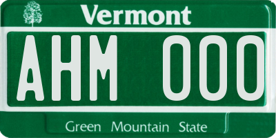 VT license plate AHM000