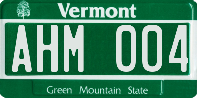 VT license plate AHM004